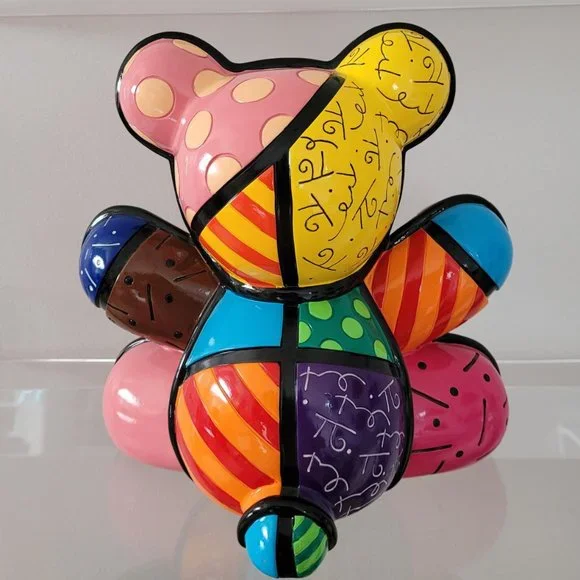 SOLD - XL 10"H Piggy Bank ROMERO BRITTO 'Hope Bear' Retired and Rare - Picture 4 of 16